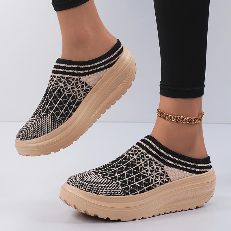 Women Casual Shoes Slip On Loafers Fashion Comfortable Breathable Slippers Female Platform Height-Increasing Footwear
