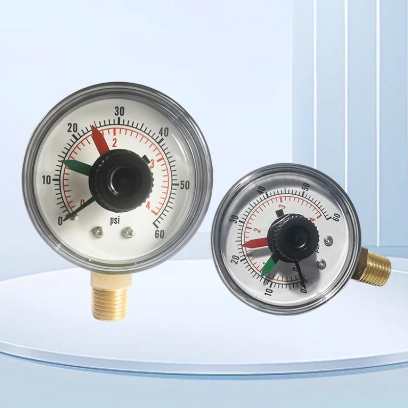 0-60 PSI Y50 Dual Dial Pressure Gauge for Air Water Oil Robust and Precise
