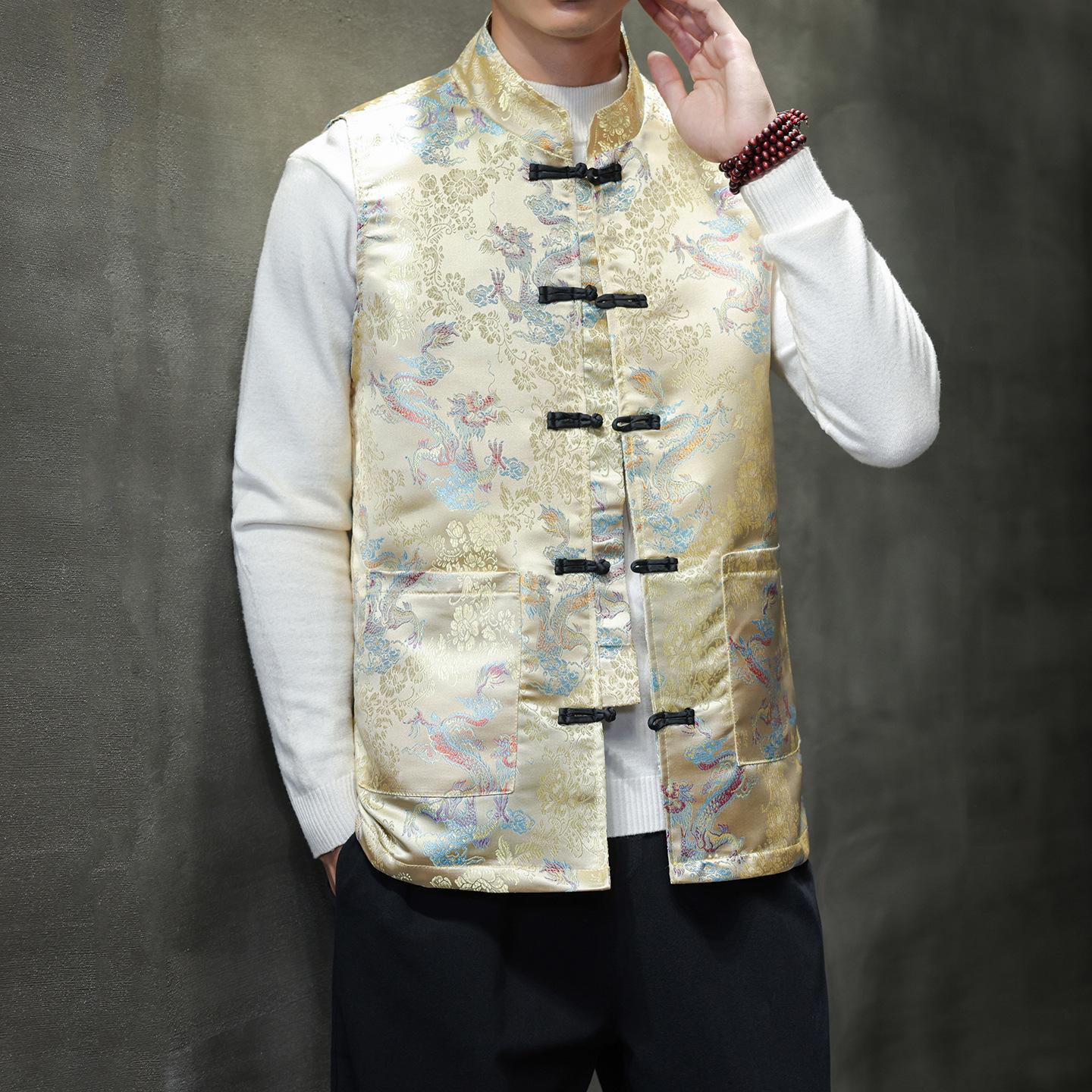 Мужской жилет в стиле Тан, новый стиль, Весна-Осень 2025: Элегантный дизайн в стиле Ханьфу 4XL