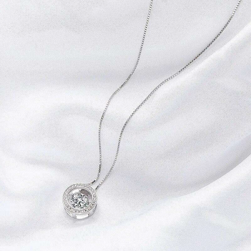 D culoare 2ct Colier moissanit real pentru femei Lanț cutie Pandantiv vintage pentru fete 100% S925 Bijuterii din platină placate cu argint S925