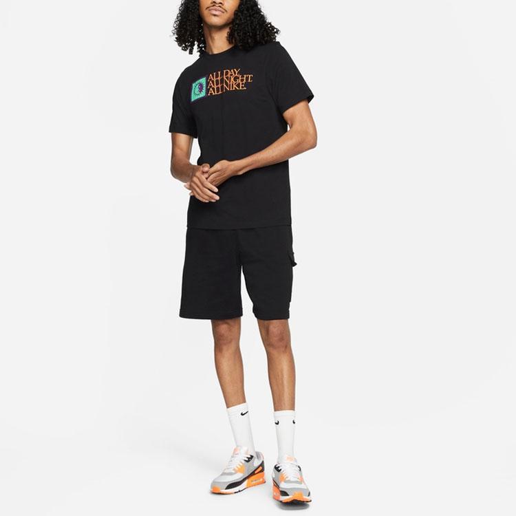 Nike Sportswear Letter Print Logo Design Casual Crew Neck Short Sleeve T-Shirt Men Tops Black DH7486-010
