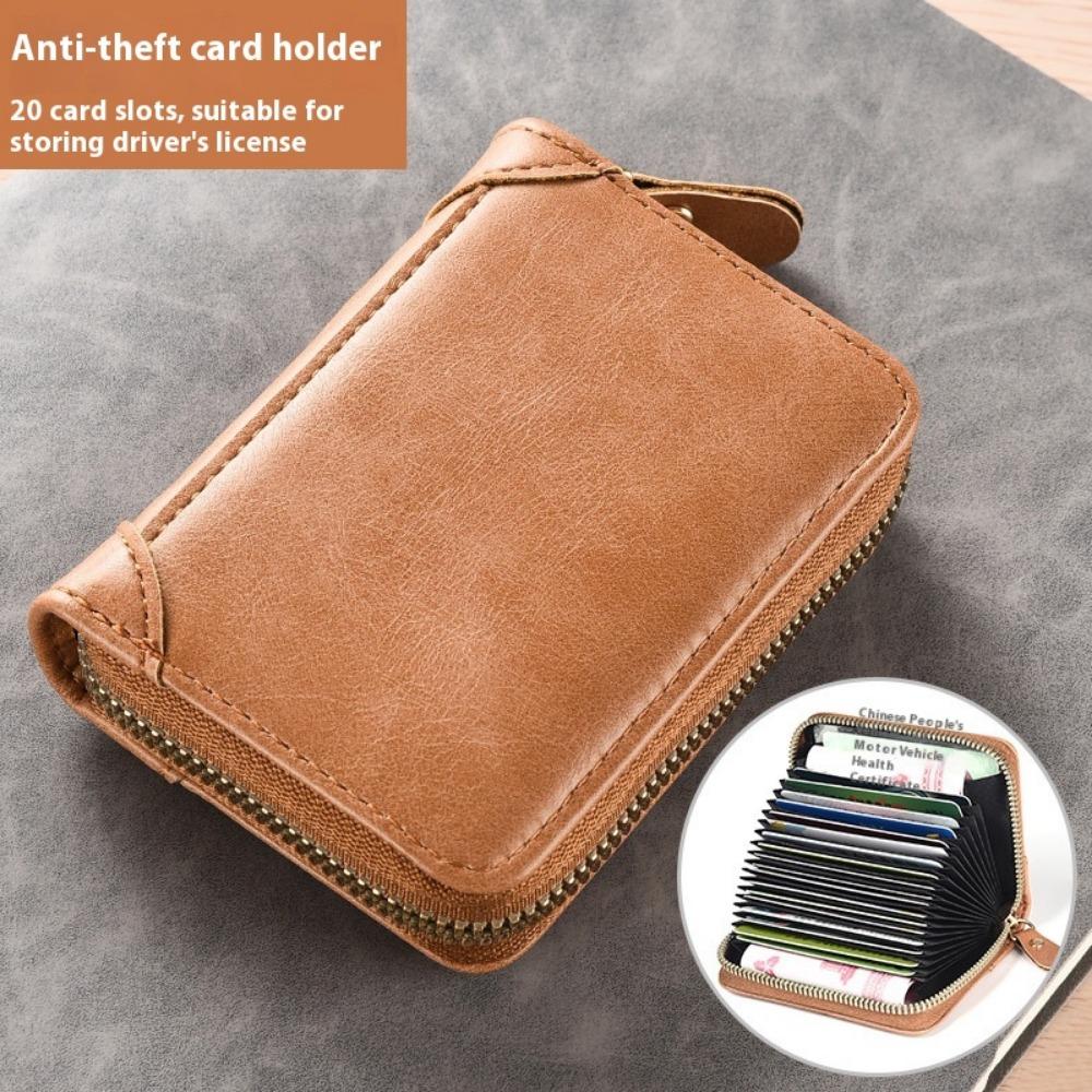 Card Bag Men's Anti-degaussing Theft Certificate Card Bag Small Multi-card Organ Card Clip Large Capacity Women's Bank Card Holder