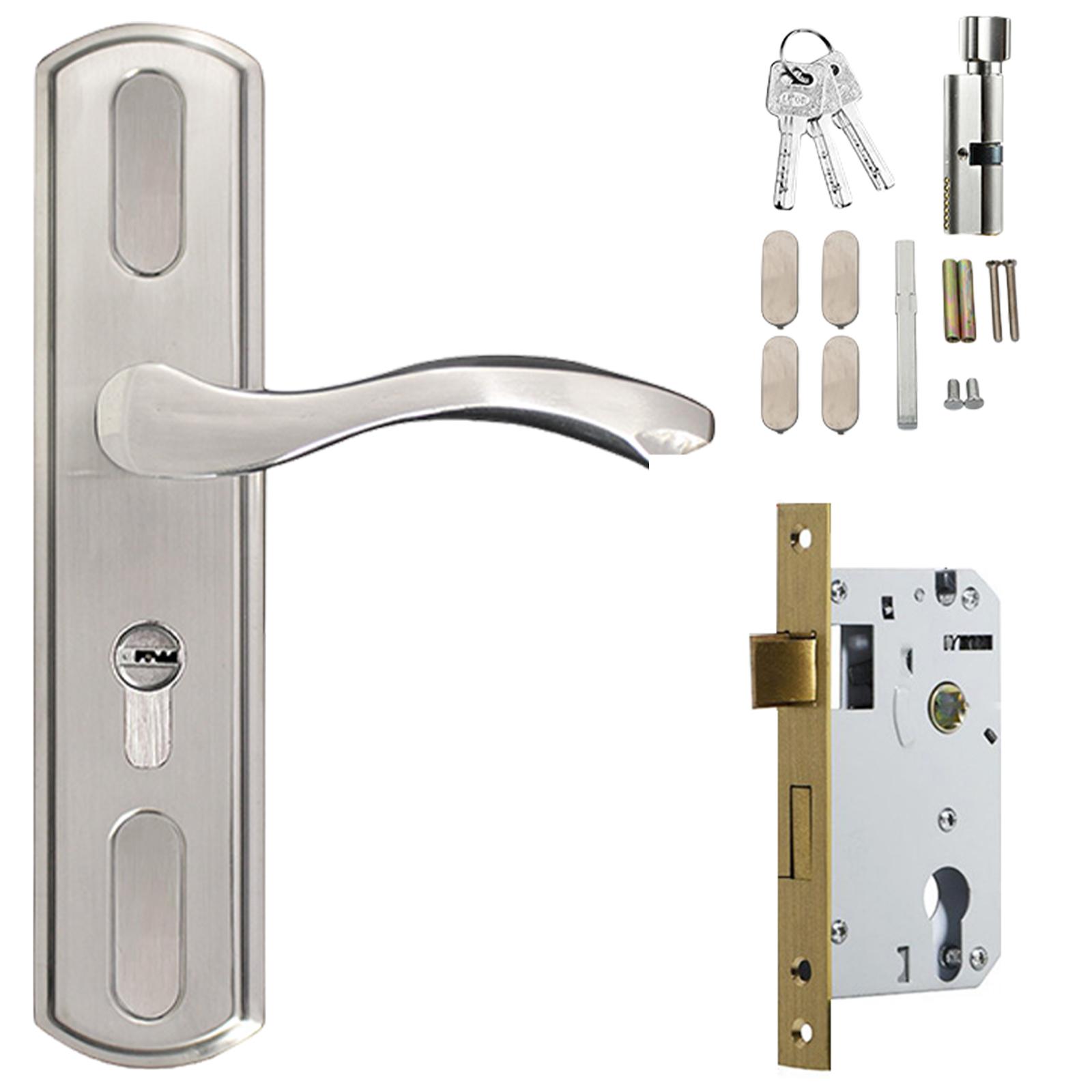 

Регулируемый язычок дверного замка комплект из нержавеющей стали ручка безопасности водонепроницаемый замок комплект для внутренних и патио дверей F