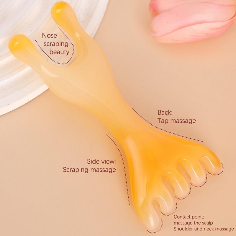 Head Scalping Massage Tool Comb For Hair Head Face Eye Neck Plastic Body GuaSha Tool Relieve Stres Promote Lymphatic Circulation