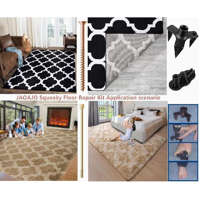 Eliminate Squeaky Noise Floor Repair Kit with 5 Tools and 50 Screws for Wood Floors, Eliminate Squeaks Under Carpeted Floors, Hardwood, Vinyl, and