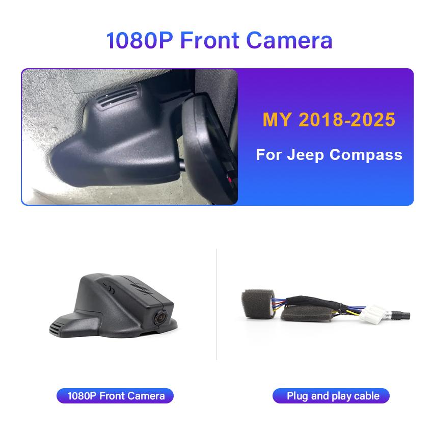 

Dash Cam for Jeep Compass (2nd Gen) 2018 2019 2020 2021 2022 2023 2024 2025, Car DVR Camera WIFI Connection APP Control, Dashcam None