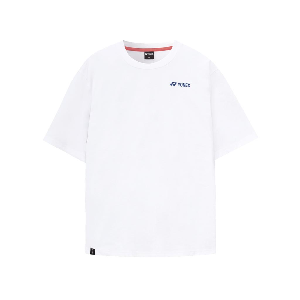 YONEX 251Ts051U White Unisex Badminton Illustration Short Sleeve T-Shirt