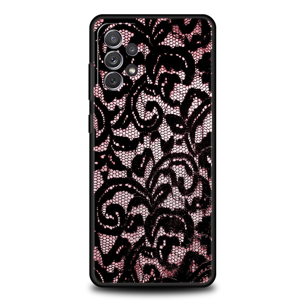 Lace Style Cool Girl Phone Case for Samsung Galaxy A73 A55 A53 A51 A35 A33 A32 A25 A23 A22 A15 A13 A17 A07 5G Soft TPU Shell Bag