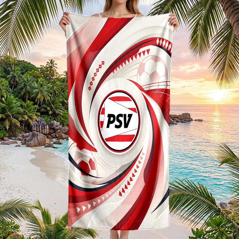 Telo da Spiaggia PSV Eindhoven FC Stampa Asciugatura Rapida Microfibra Assorbente Portatile da Viaggio Asciugamano da Nuoto