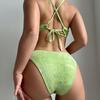 Trendy Back-Tie Drawstring Bikini Swimsuit