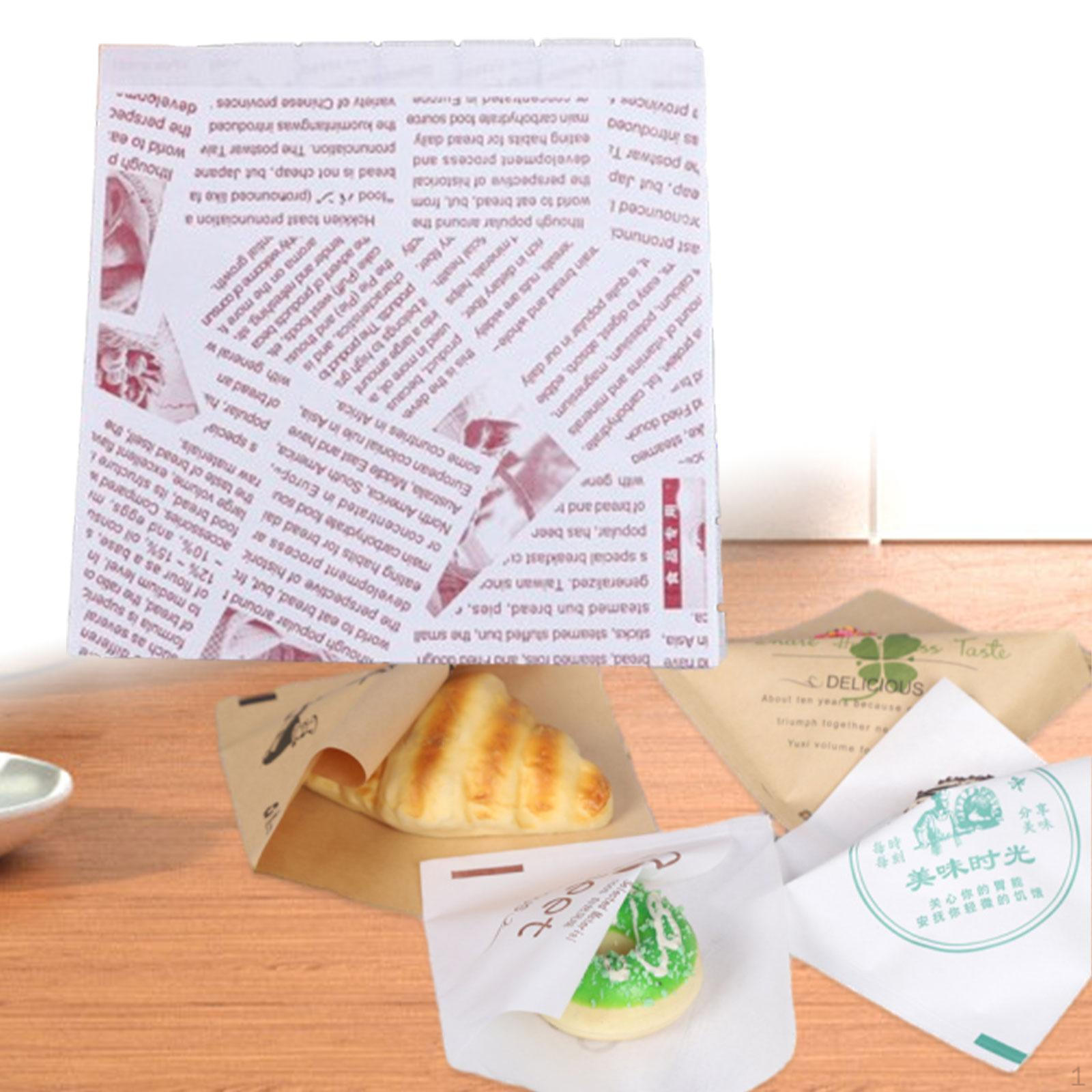 

100 шт., сумка для сэндвича с гамбургером, ресторан, 15x15 см, маленькие бумажные пакеты, жиронепроницаемая упаковка D