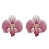 Ingemark Korean Sweet Colorful Butterfly Orchid Flower Stud Earrings for Women Elegant Boho Piercing Earrings Aesthetic Jewelry