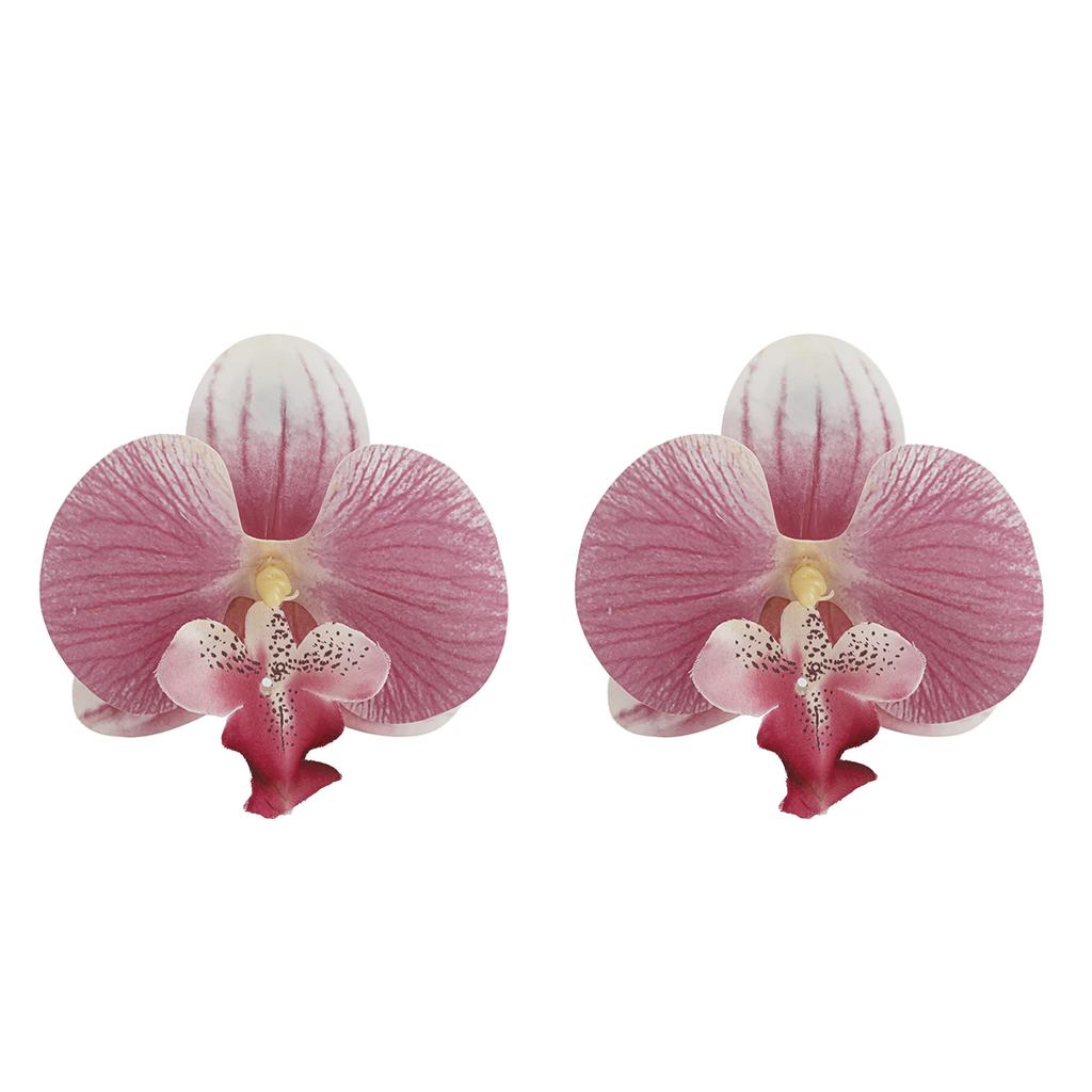 Ingemark Korean Sweet Colorful Butterfly Orchid Flower Stud Earrings for Women Elegant Boho Piercing Earrings Aesthetic Jewelry