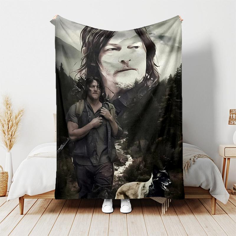 1pc Blanket The Walking Dead Daryl Dixon2 Print Design, Lightweight Blanket for Sofa, Bed- Soft &Warm, Gift for All Seasons like Christmas, Halloween