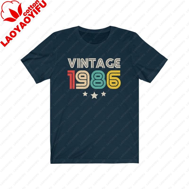 

Vintage 1986 Unisex Jersey TShirt 40rd Birthday Shirt 40rd Birthday for Her Him Graphic T Shirts Y2k Top Oversized Tshirt Tops S