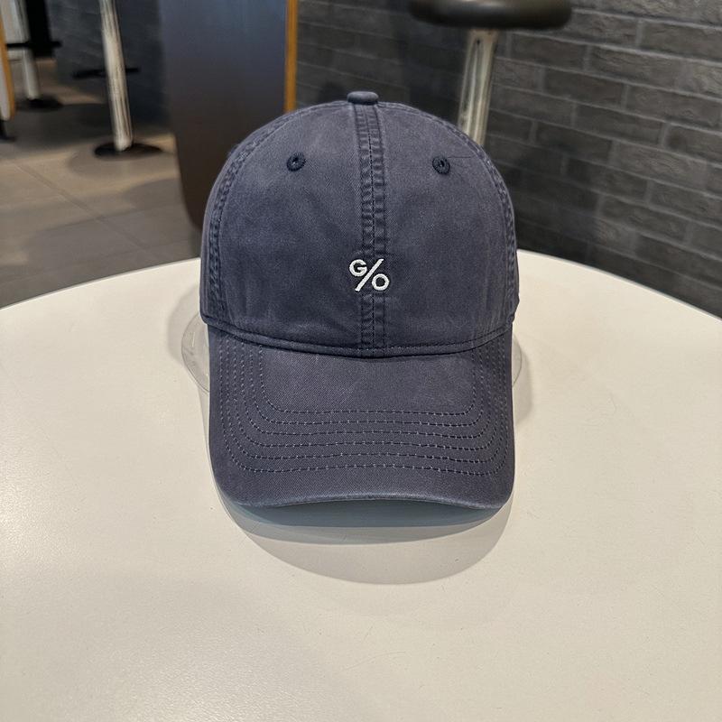 Simple small symbol embroidery retro washed cotton soft top baseball cap spring and summer outdoor sunshade curved brim hat