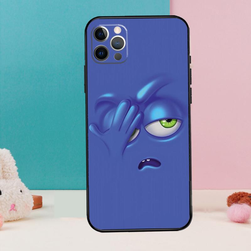 3D funny face Cute Phone Case For iPhone 17 Air 16 15 13 12 11 14 Pro Max 12 13 mini 15 16 Plus 16e Cover Coque