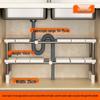 Multifunctional Kitchen Storage Rack: Extendable Tiered Shelves for Cupboards