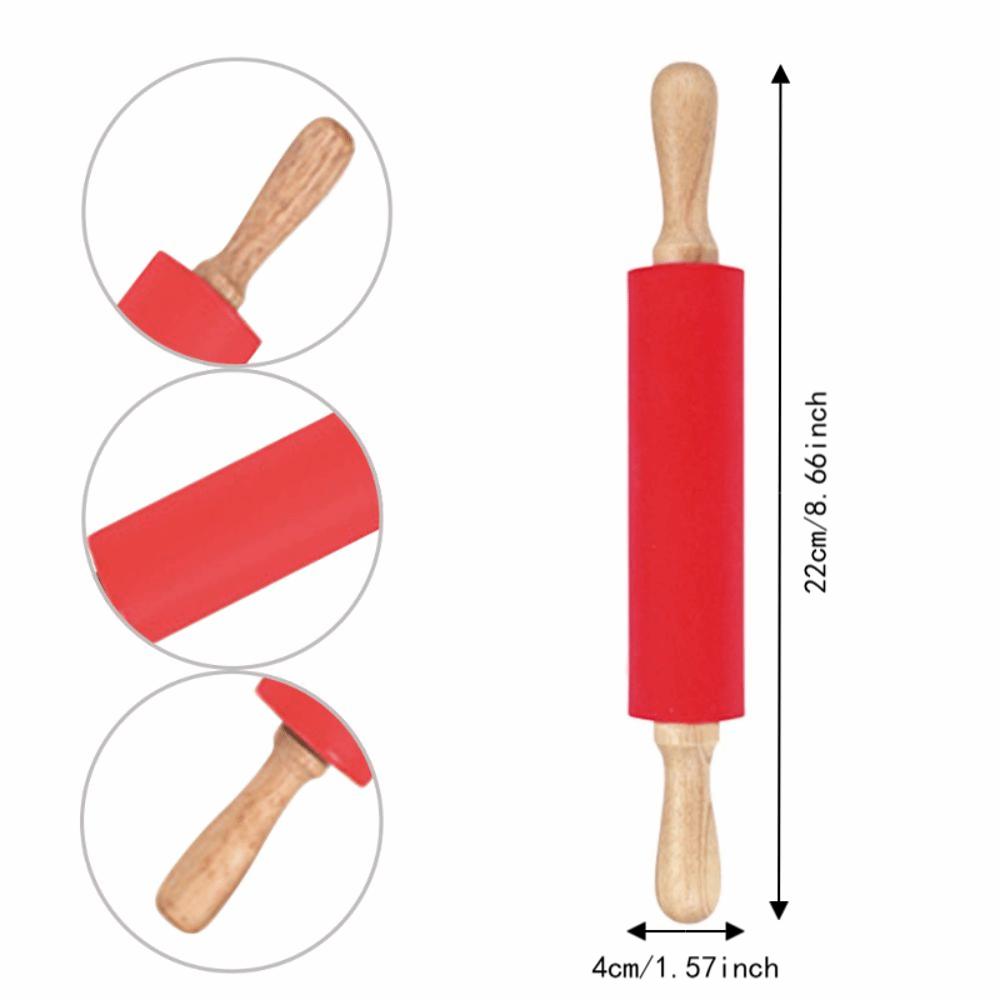 Solid Wooden Handle Mini Rolling Pin Non Stick Surface Non Stick Rolling Pin Home Kichen Baking
