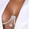 Women's Double Heart Rhinestone Pendant Bra Strap Body Chain