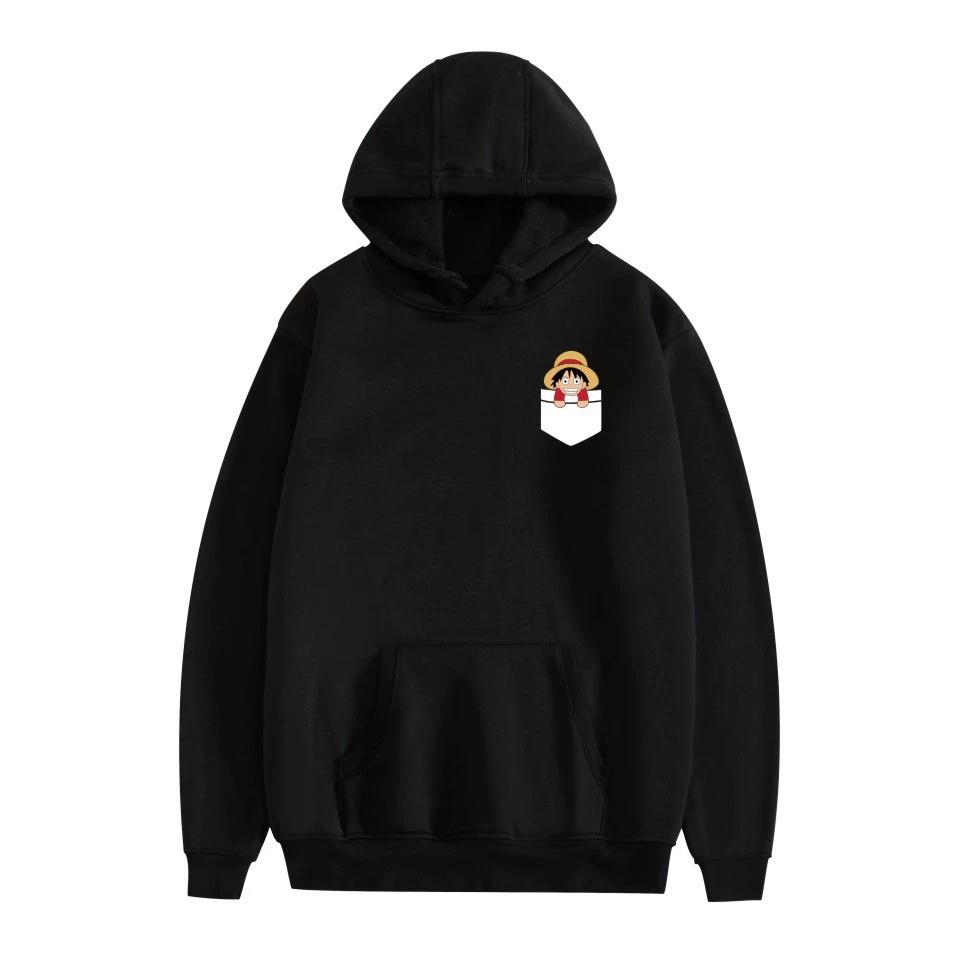 

Мода для фанатов ONE PIECE Худи с принтами из мультфильма Свитшот Для активного отдыха Косплей Пуловеры Костюм для косплея XS чёрный