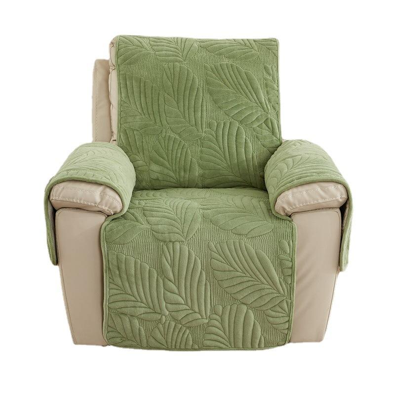 Autumn and Winter Milk Fiber Quilted Leaves Pet Sofa Cover Modern Single One-Piece Sofa Slipcover