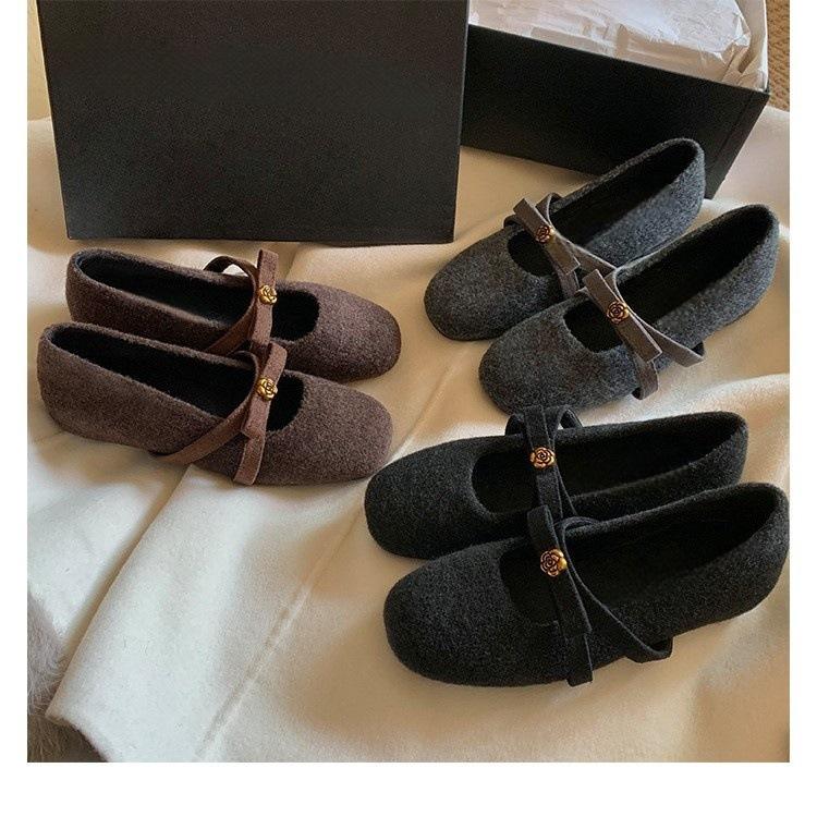 Height increase inner height increase velvet Mary Jane fluffy shoes