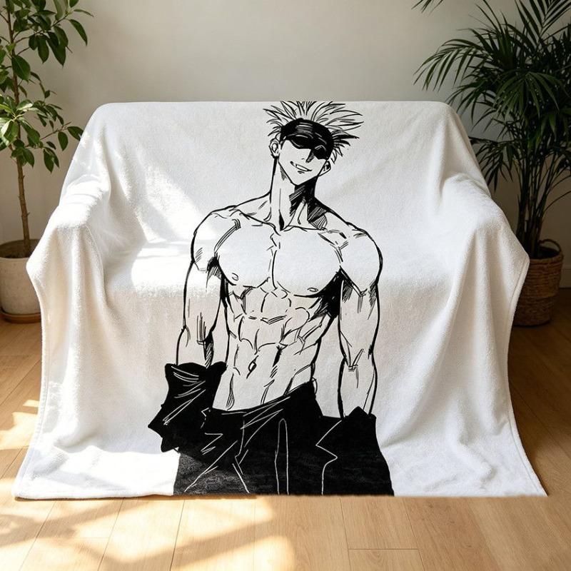 Jujutsu Kaisen Super Soft Flannel Blanket Gojo Satoru Anime Peripherals Suitable for Sofa Office Thin Air Conditioning Blanket