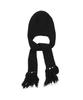 Bajal Va Square Label Knit Scarf Beanie Black