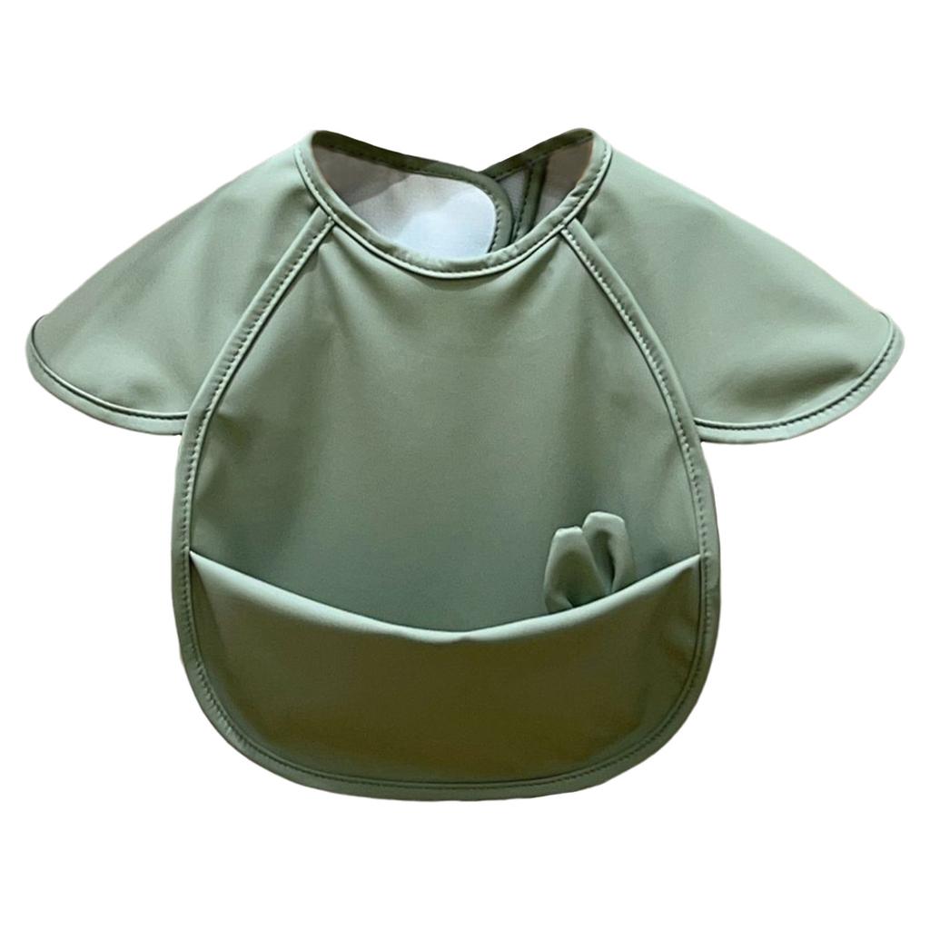 Baby Kids Waterproof Bibs Cute Rabbit Ears Decor Anti-dirty Apron Cover Smock for Saliva Eating Feeding Baking Art Painting