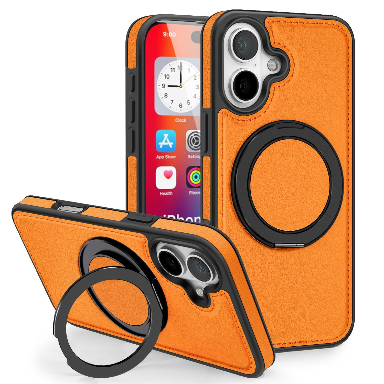 

Suitable for Apple 16E Premium Leather Business Phone Case Rotating Magnetic Stand Leather Case 11 Protective Case 15 iPhone 11