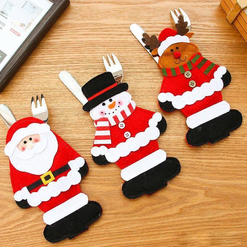 Santa Decorations Christmas Cutlery Sets Party Table Tops Products Decorative