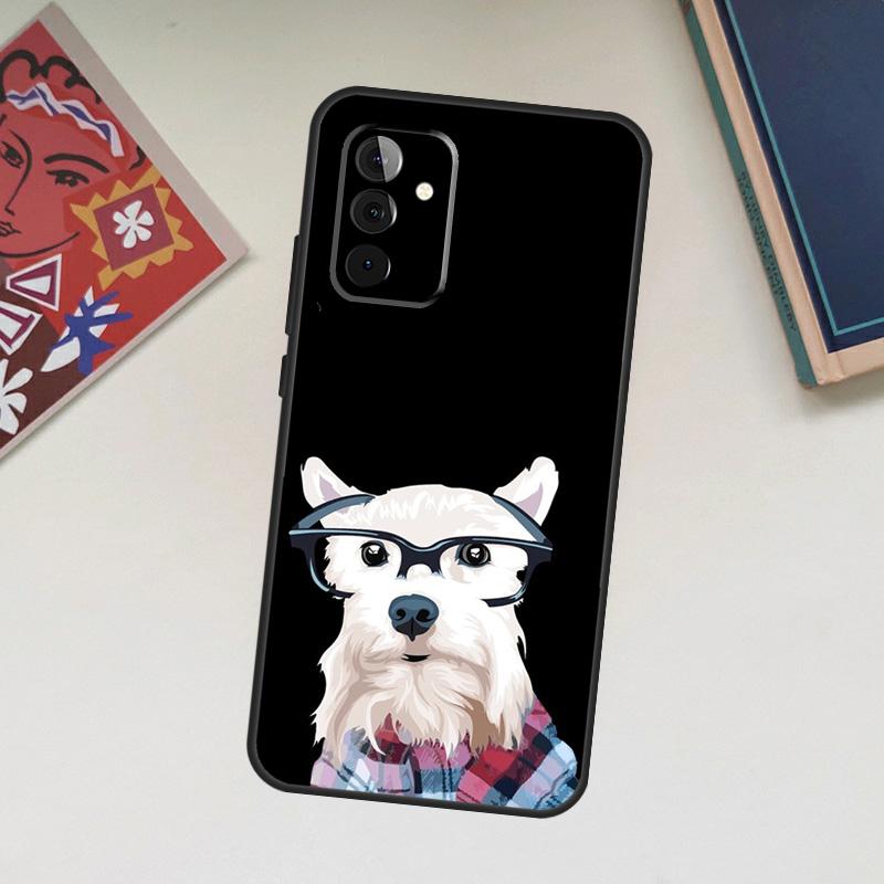 Cartoon Schnauzer Dog Case For Samsung Galaxy A13 A53 A33 A23 A06 A56 A16 A36 A55 A35 A17 A54 A34 A14 A52 A32 A15