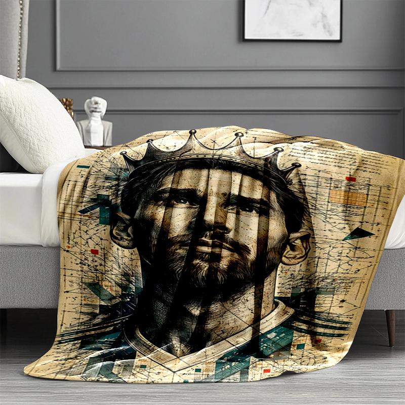 Coperta Stampata Lionel Messi - Morbida e Confortevole, per Camera da Letto, Viaggio, Divano, Decorazione Casa - Regalo di Compleanno Natale per Amico