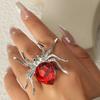 Gotische Punk Spinne Insekt Tier Ringe Für Frauen Männer Kreativer Hip Hop Schwarze Spinne Eingelegt Kristall Fingerring Halloween Zirkon