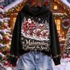 Women's Christmas Pullover Hoodie Hooded Sweatshirt for Holiday Party