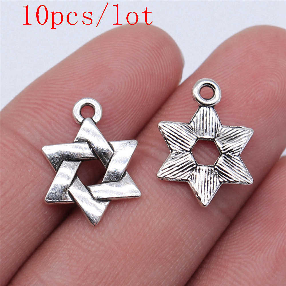 Little Hexagram Charms For Jewelry Making Pendant Diy Crafts Accessories