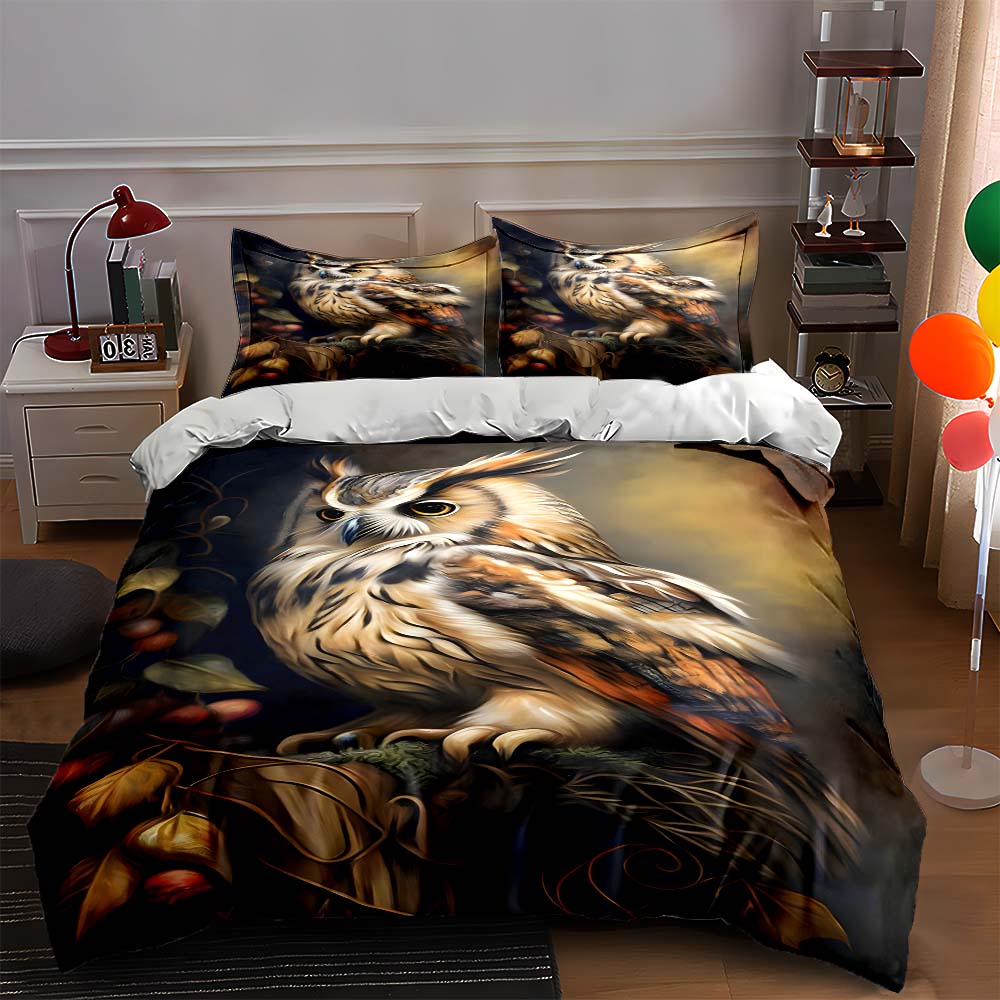 

Majestic owl illustration. Bedding Duvet cover sets Duvet covers Pillowcases gifts (1 * Duvet Cover 2 * Pillowcases, without duvet insert) 135x200cm