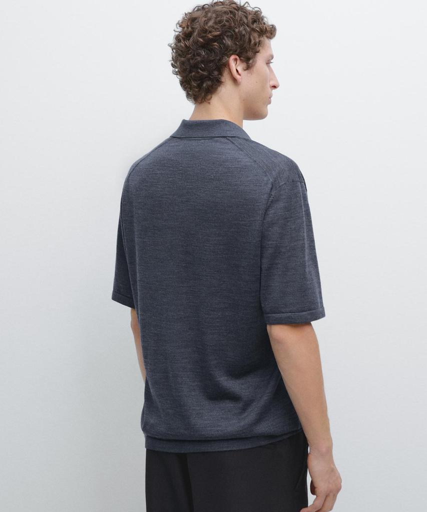 Masimodutti Knit V-Neck Polo Shirt