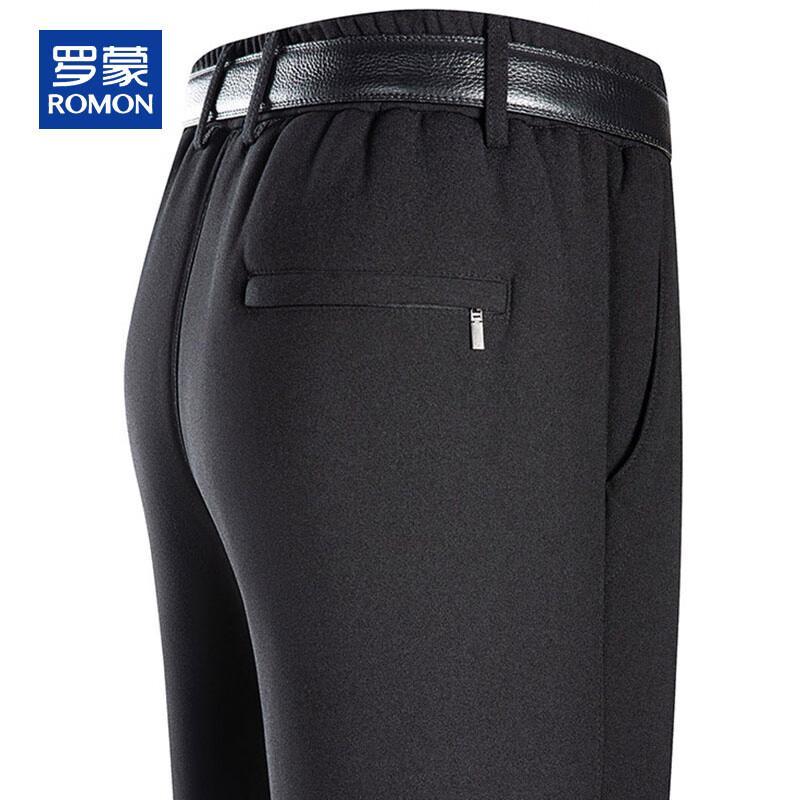 ROMON Men's Fleece-Lined Warm Straight-Leg Casual Pants