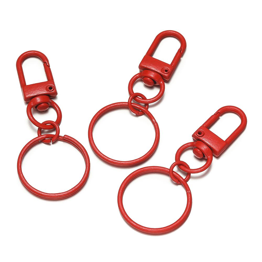 

5/10pcs Colored Alloy Lobster Clasp Spring Buckle With 25mm Keyring For Diy Jewelry Making Keychains Hooks Bags Buckle 5pcs темно-красного