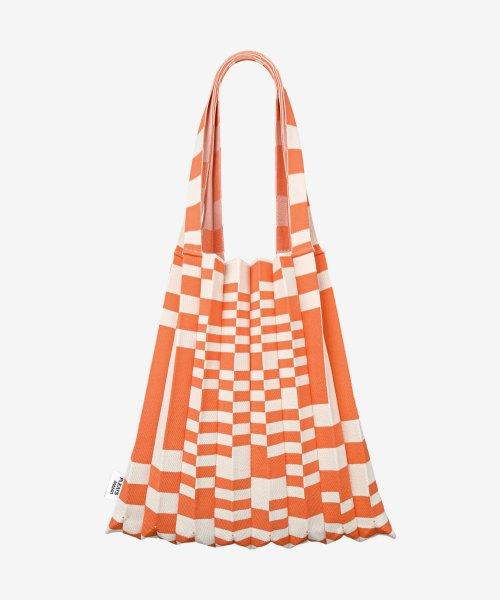 Pleatsmama Shoulder Bag Grid Orange