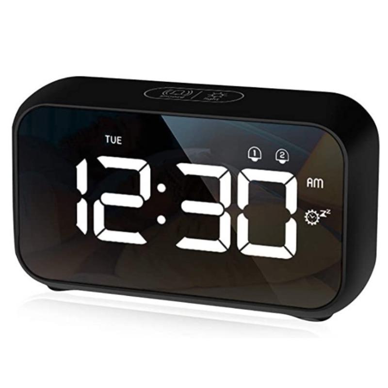 

Color Charging Mirror LED Alarm Clock Children Student Sleepy Electronic Clock 2 Group Alarm Clock Sound Control Intelligent
