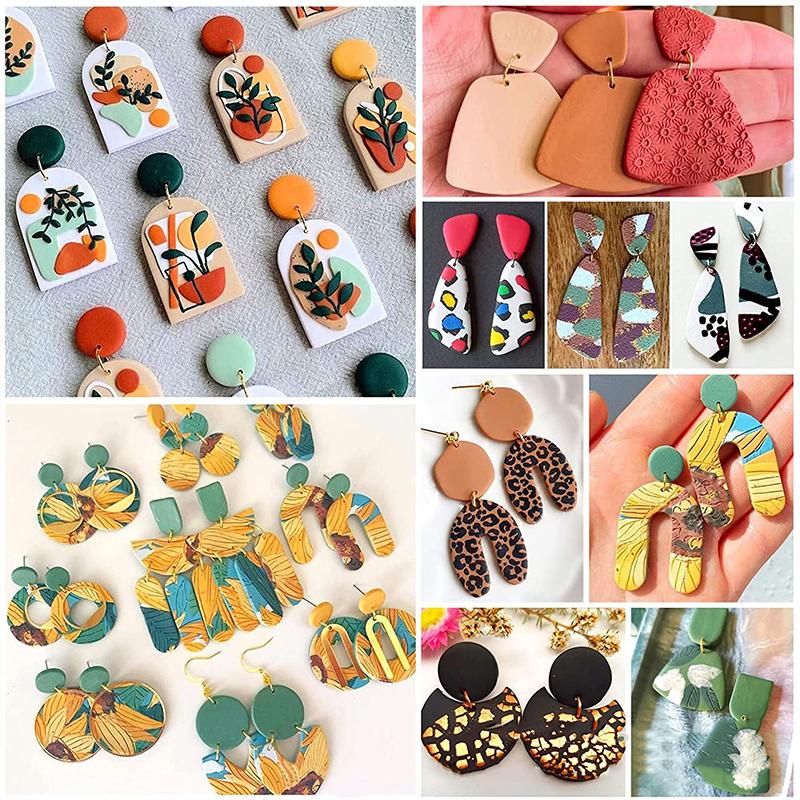 1Set Polymer Clay Earring Cutter Multiple Shapes Clay Cutter Geometric Shape Clay Pendant Polymer Clay Tool Cookie Cutter
