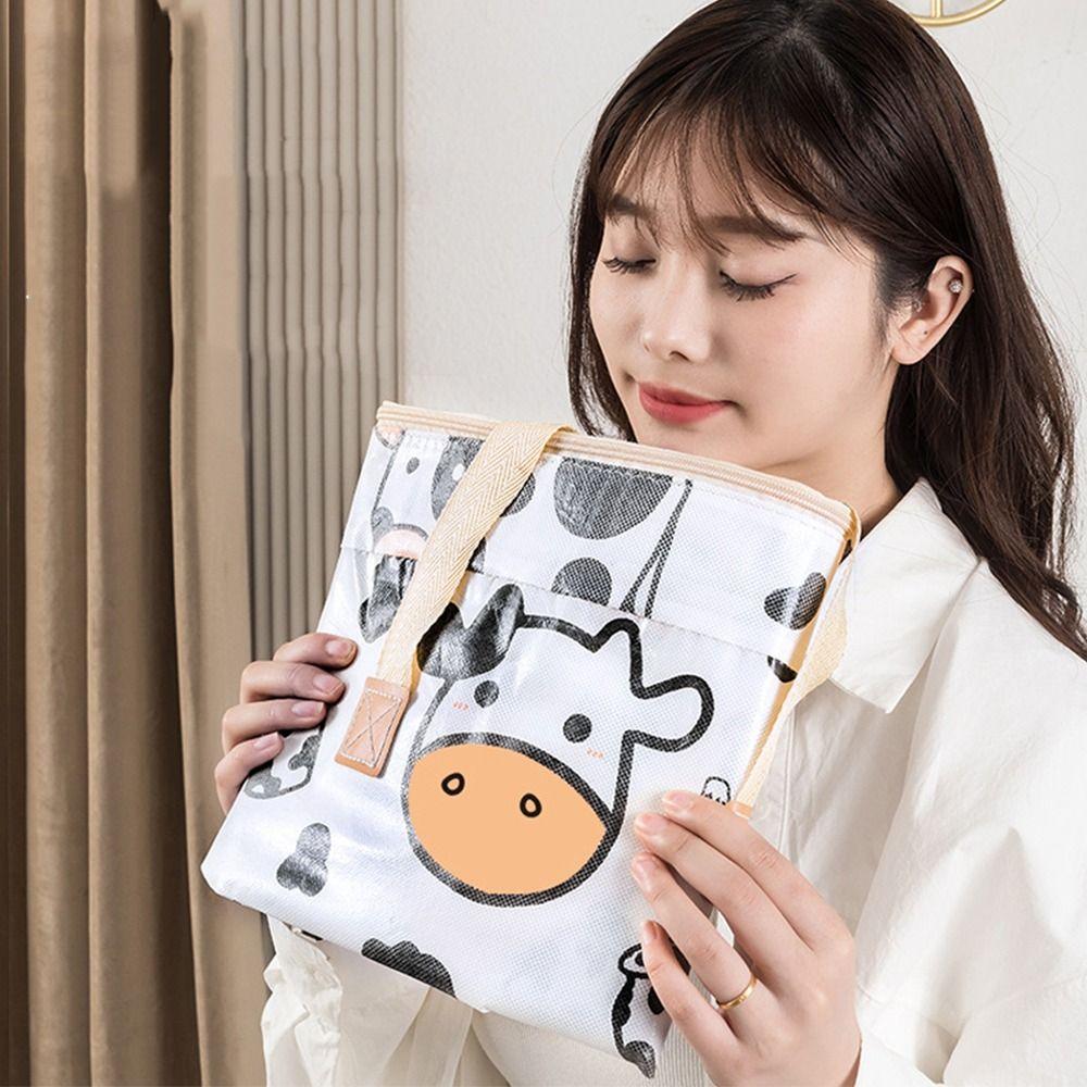 Folding Clothes Storage Organiser Cow Pattern Quilt Storage Bag Travel Compression Bag  Home