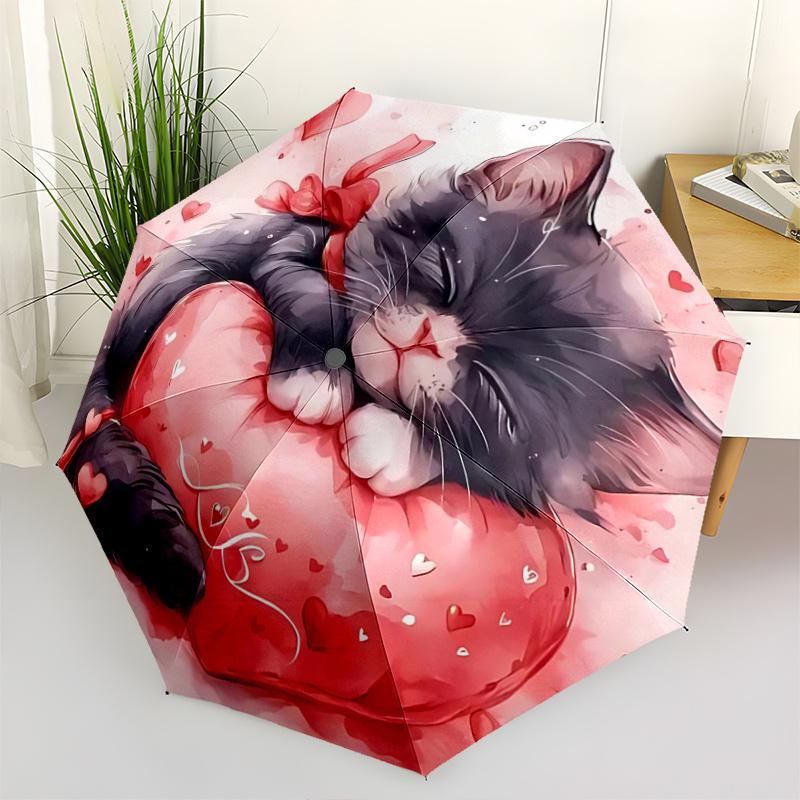 

1pc Love Heart Automatic Opening/Closing Umbrella with Foldable Design, Iron Frame for Outdoor Use - Perfect Gift for Fans and Travelers.R054
