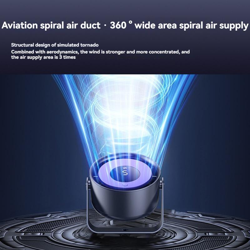 5-speed Desktop Circulating Fan USB Charging Digital Display Turbo Wall Mounted Small Fan