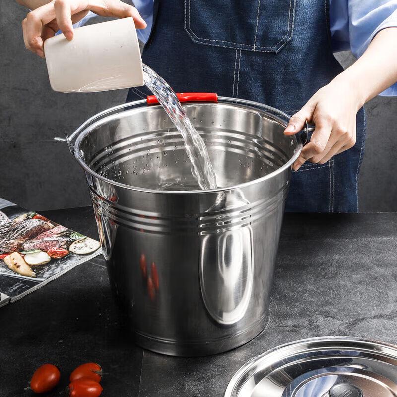 STRVELFRT 12L Extra Thick Stainless Steel Bucket