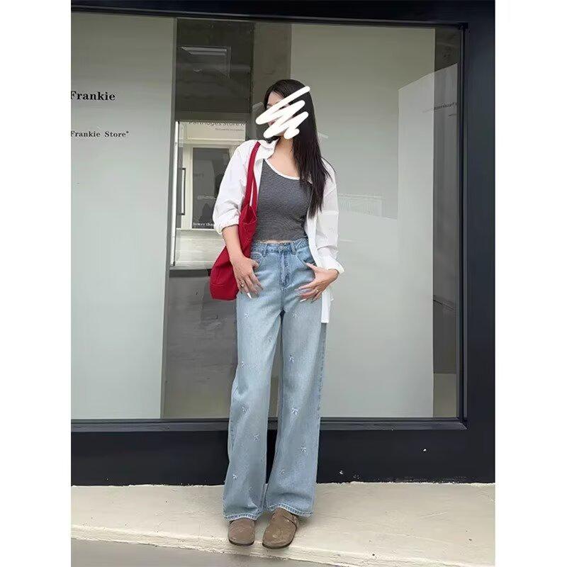 Women s Designer Embroidered High-Waisted Wide-Leg Jeans - Spring/Summer 2025 Collection XL