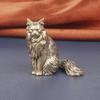 Maine Coon Small Figurine Polished Brass Mini Animal Cat Statue Portable Desktop Ornament for Travel Bag Pendant Desk Decor Gift
